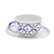 Ceramic cup and saucer, 'Pineapple Look' - Blue Pineapple Ceramic Cup and Saucer Set (image 2a) thumbail