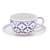 Ceramic cup and saucer, 'Pineapple Look' - Blue Pineapple Ceramic Cup and Saucer Set (image 2b) thumbail