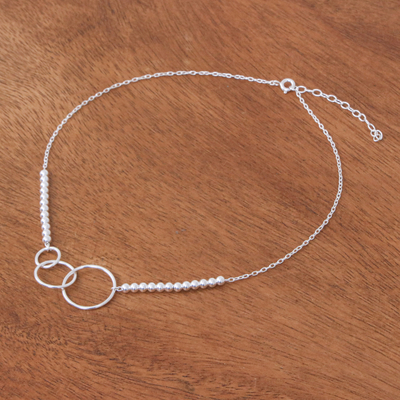 Sterling silver choker necklace, 'Abstract Union' - Abstract Sterling Silver Choker Necklace from Thailand