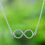 Sterling silver pendant necklace, 'Infinite Charm' - Sterling Silver Infinity Pendant Necklace Made in Thailand