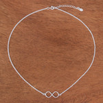 Sterling silver pendant necklace, 'Infinite Charm' - Sterling Silver Infinity Pendant Necklace Made in Thailand