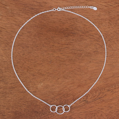 Collar colgante de plata esterlina - Collar con colgante abstracto de plata esterlina de Tailandia