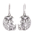 Sterling silver dangle earrings, 'Feline Night' - Sterling Silver Cat and Moon Dangle Earrings from Thailand thumbail