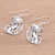 Sterling silver dangle earrings, 'Feline Night' - Sterling Silver Cat and Moon Dangle Earrings from Thailand (image 2b) thumbail