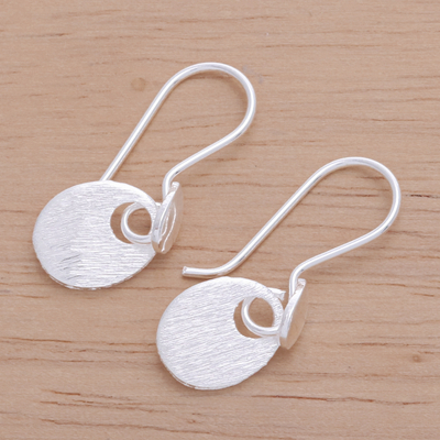 Sterling silver dangle earrings, 'Nouvelle Glamour' - Sterling Silver Modern Dangle Earrings Crafted in Thailand