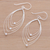 Sterling silver dangle earrings, 'Marquise's Gaze' - Marquise-Shaped Sterling Silver Dangle Earrings (image 2b) thumbail
