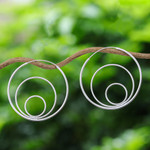 Sterling silver hoop earrings, 'Moon Allure' - Modern Sterling Silver Hoop Earrings with Polished Finish