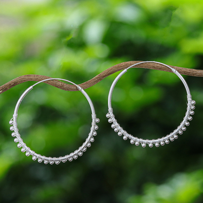 Sterling silver hoop earrings, 'Lovely Loop' - Polished Sterling Silver Hoop Earrings Crafted in Thailand
