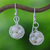 Cultured pearl dangle earrings, 'Chic Nest' - Sterling Silver Nest Dangle Earrings with Cultured Pearls (image 2) thumbail