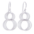 Sterling silver dangle earrings, 'Life Circle' - Modern Triple-Circle Sterling Silver Wire Dangle Earrings