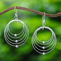 Sterling silver dangle earrings, 'Modernized Prophecies' - Sterling Silver Dangle Earrings Crafted in Thailand
