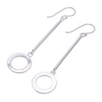 Sterling silver dangle earrings, 'Ethereal Pendulum' - Sterling Silver Dangle Earrings in a High Polish Finish