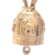 Brass ornaments, 'Elephant Tune' (pair) - Pair of Brass Bell Ornaments with Elephants and Red Ribbons