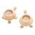Ceramic tealight candleholders, 'Warm Guide' (pair) - Handmade Turtle Ceramic Candleholders in a Brown Hue (Pair)