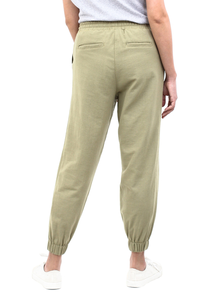 Cotton twill jogger pants, 'Daily Casual' - Cotton Twill Jogger Pants with Pockets and Drawstring Waist