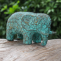 Recycled paper sculpture, 'Eco Elephant' - Eco-Friendly Recycled Paper Elephant Sculpture from Thailand