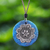 Collar colgante de yeso reciclado con detalles de aluminio, 'Floración azul' - Collar colgante floral azul hecho con yeso reciclado