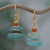 Gold-plated chalcedony and hematite earrings, 'Ocean Bohemian' - 18k Gold-Plated Beaded Dangle Earrings from Thailand