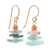 Gold-plated chalcedony and hematite earrings, 'Ocean Bohemian' - 18k Gold-Plated Beaded Dangle Earrings from Thailand