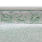 Celadon ceramic tray, 'Divine Parade' - Handcrafted Elephant-Themed Celadon Ceramic Tray