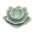 Portavelas de cerámica celadón - Portavelas de cerámica verde celadón en forma de loto en verde