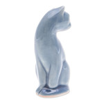Celadon ceramic figurine, 'Beautiful Cat in Blue' - Blue Celadon Ceramic Cat Figurine Hand-Crafted in Thailand