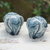 Celadon ceramic mini figurines, 'Thai Elephants' (pair) - Pair of Celadon Ceramic Elephant Mini Figurines in Blue