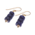 Gold-plated lapis lazuli and hematite beaded dangle earrings, 'Blue Bohemian' - 18k Gold-Plated Dangle Earrings with Lapis Lazuli Beads (image 2c) thumbail