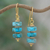Gold-plated hematite beaded dangle earrings, 'Lagoon Bohemian' - 18k Gold-Plated Dangle Earrings with Hematite Beads (image 2) thumbail