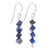 Lapis lazuli beaded dangle earrings, 'Royal Geometry' - Sterling Silver Dangle Earrings with Lapis Lazuli Beads thumbail