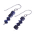 Lapis lazuli beaded dangle earrings, 'Royal Geometry' - Sterling Silver Dangle Earrings with Lapis Lazuli Beads (image 2c) thumbail