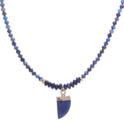 Halskette aus Lapislazuli und Hämatitperlen - Lapislazuli und Hämatit-Perlen-Halskette