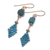 Hematite dangle earrings, 'Summer Blue' - Copper Dangle Earrings with Recon Turquoise and Hematite (image 2c) thumbail