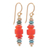 Gold-accented multi-gemstone beaded dangle earrings, 'Orange Beauty' - 18k Gold-Accented Multi-Gemstone Beaded Dangle Earrings