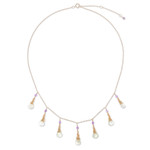 Gold-plated prehnite and amethyst waterfall necklace, 'Wise Bliss' - 24k Gold-Plated Prehnite and Amethyst Waterfall Necklace