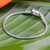 Cubic zirconia pendant bracelet, 'Sparkling Fortune' - Sterling Silver Horseshoe Pendant Bracelet with Jewels