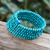 Wood beaded wrap bracelet, 'Sunshine Spin' (1 in) - Handcrafted Blue Wood Beaded Wrap Bracelet with Bells (1 In) (image 2) thumbail