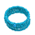 Wood beaded wrap bracelet, 'Sunshine Spin' (1 in) - Handcrafted Blue Wood Beaded Wrap Bracelet with Bells (1 In) thumbail