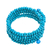 Wood beaded wrap bracelet, 'Sunshine Spin' (1 in) - Handcrafted Blue Wood Beaded Wrap Bracelet with Bells (1 In) (image 2c) thumbail
