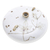 Jarrón de ceramica - Florero artesanal de cerámica blanca y marrón con estampado de hojas