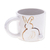 Ceramic mug, 'Rabbit Aura' - Rabbit-Themed White Ceramic Mug Handcrafted in Thailand