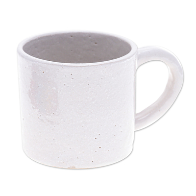 Ceramic mug, 'Rabbit Aura' - Rabbit-Themed White Ceramic Mug Handcrafted in Thailand