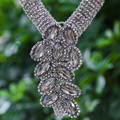 Glasperlen-Wasserfall-Choker-Halskette - Wasserfall-Halskette mit Glasperlen-Design