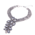 Glass beaded waterfall choker necklace, 'Black Swan' - Waterfall Choker Necklace with Glass Beaded Design