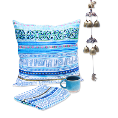 Gift set, 'Calm' - Blue and Turquoise Toned Traditional Gift Set from Thailand