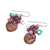 Cluster-Ohrringe aus Quarz und Zuchtperlen - Glasperlen-Cluster-Ohrringe mit Quarz und braunen Perlen