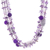 Multi-gemstone waterfall necklace, 'Purple Glam' - Hand-Crafted Multi-Gemstone Waterfall Necklace in Purple