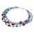 Multi-gemstone waterfall necklace, 'Sea Glam' - Blue and Red Multi-Gemstone Waterfall Necklace from Thailand (image 2c) thumbail