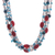 Multi-gemstone waterfall necklace, 'Sea Glam' - Blue and Red Multi-Gemstone Waterfall Necklace from Thailand (image 2d) thumbail