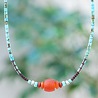 Multi-gemstone beaded choker necklace, 'Allied Energies' - Handcrafted Multi-Gemstone Beaded Choker Necklace